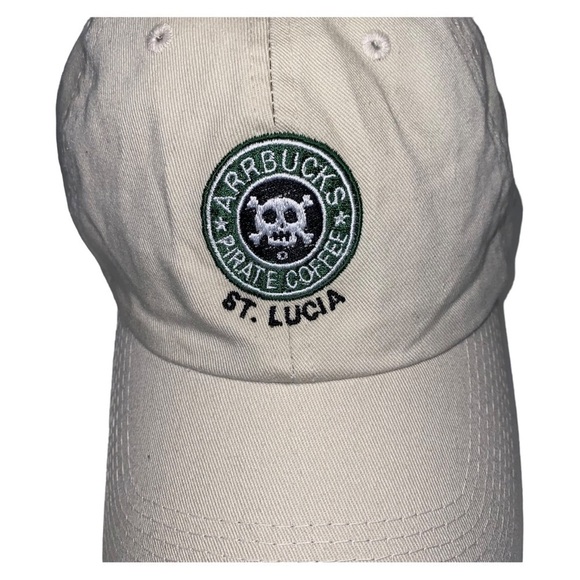 St. Lucia Souvenir Baseball Cap Hat Pirate Skull Cross Bones Starbucks Spoof - Picture 3 of 9